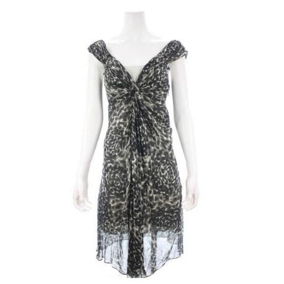 Bloomingdale's Dresses & Skirts - Donna Karan DKNY black grey leopard print silk blend dress size 4 New!! MSRP 395